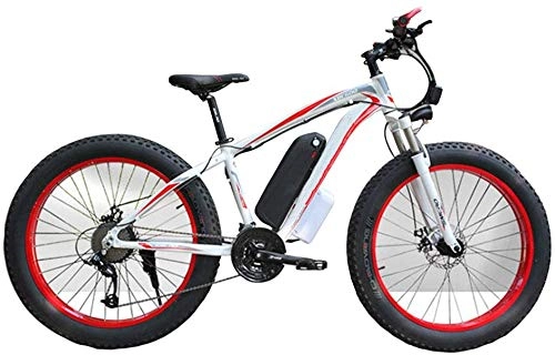 Electric Bike : XDHN Heatile Electric Bike 350 W Brushless Motor 48V10Ah Lithium Battery Led Adaptive Headlights Non-Slip Tires Suitable For Men And Women, Red
