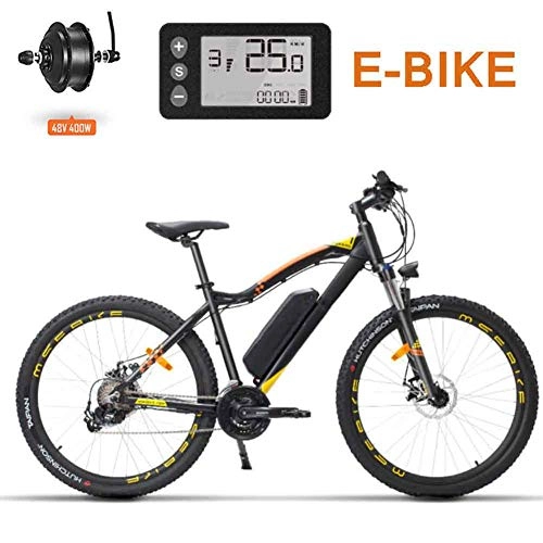 Electric Bike : xfy-01 Electric Bike - 48V 400W Motor, 27.5 Inch Fat Tire Electric Bike - Beach Cruiser Mens Women Mountain E-Bike Pedal Assist - Black