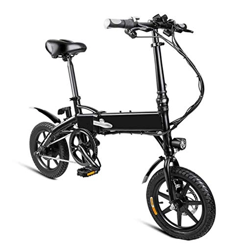 Electric Bike : xfy-01 Electric Bikes 14 Inch - Portable Folding Pedal Assist Electric Bike - Luminum Frame Bike 250W 48V / 10.4AH Electric Bike - Black