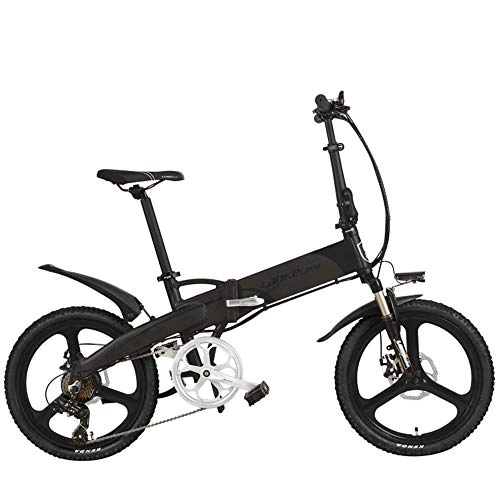 Electric Bike : XHCP bicycle Mountain bike G660 20 Inches Folding Electric Bike, 48V Lithium Battery, Integrated Wheel, with Multifunction LCD Display, Pedal Assist Bicycle