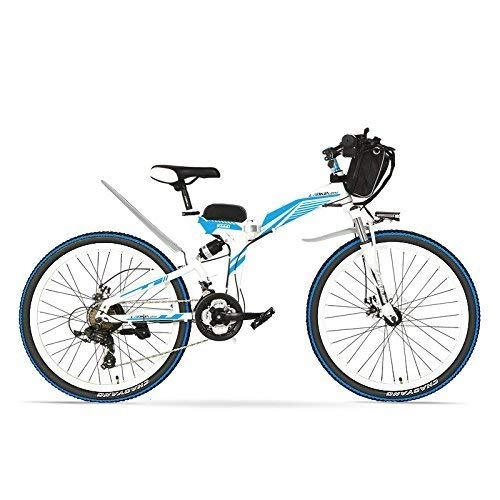 Electric Bike : XHCP bicycle Mountain bike K660 26 Inches Strong Powerful E Bike, 48V 12AH 500 / 240W Motor, Full Suspension High-carbon Steel Frame, Pedal Assist Folding Electric Bicycle, Disc Brake.