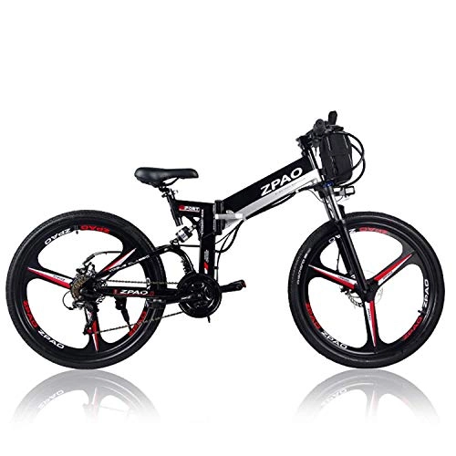Electric Bike : XHCP bicycle Mountain bike KB26 21 Speed Folding Electric Bicycle, 48V 10.4Ah Lithium Battery, 350W 26 Inch Mountain Bike, 5 Level Pedal Assist, Suspension Fork