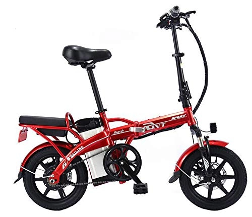 Electric Bike : XHHXPY Electric Bike 14 Inch Folding Lithium Electric Adult Electric Bicycle 48V Double Electric Car, 03