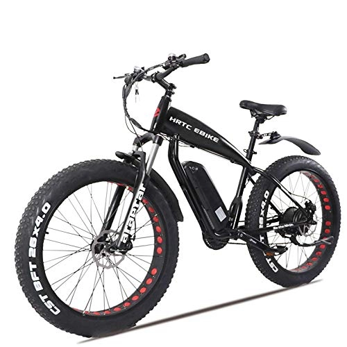 Electric Bike : xianhongdaye 26 inch electric mountain bike 36V lithium battery 350w high speed motor fat tire electric bike max 30km / h-Black 36v 350w