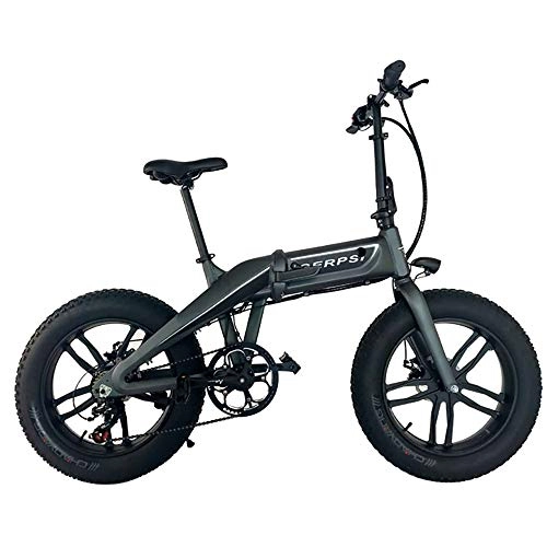Electric Bike : Xiaotian Electric Bike, Lightweight Folding Compact 20Inch Fat Tire 500W City Commuter Mountain Bicycle with 48V 10.4 AH Removable Lithium-Ion Battery for Adult Youth, Gray