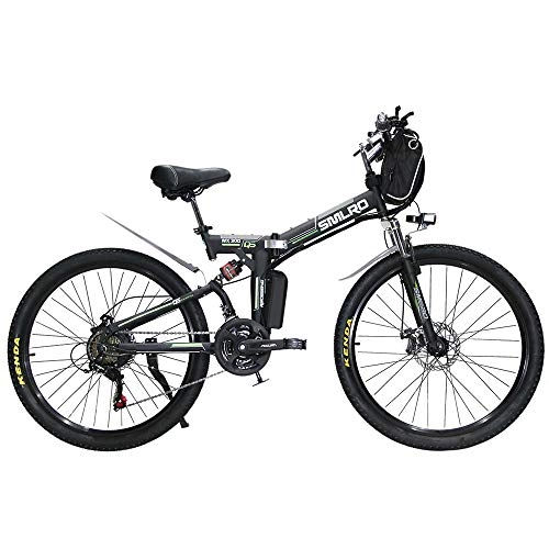 Electric Bike : Xiaotian Folding Electric Bike, Portable City Commuter 350W 26'' Mountain Bicycle with Removable 48V 10Ah Lithium-Ion Battery for Adults Men Women