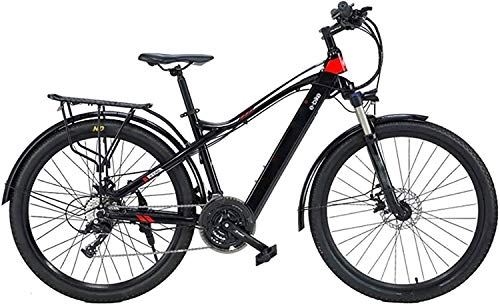 Electric Bike : XINHUI Electric Snow Bike, Mountain Bike 21-Speed E Bike 27.5 Inch Stylish Aluminum Alloy Light Hybrid Bike, Black