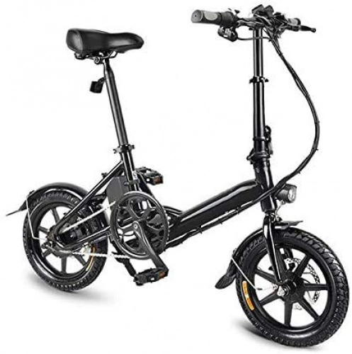 Electric Bike : XINTONGLO Electric Folding Bike Lightweight Aluminum Alloy Folding Bicycle with Tire 250W Hub Motor Electric Bikes, Black