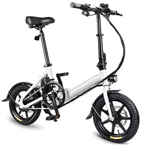 Electric Bike : XINTONGLO Electric Folding Bike Lightweight Aluminum Alloy Folding Bicycle with Tire 250W Hub Motor Electric Bikes, White