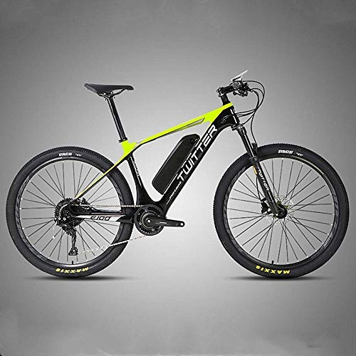 Electric Bike : Xinxie1 Electric Mountain Bike, 26 Inch Folding E-Bike with Super Lightweight Magnesium Alloy 6 Spokes Integrated Wheel, Premium Full Suspension And 21 Speed Gear with Lithium-Ion Battery, Yellow