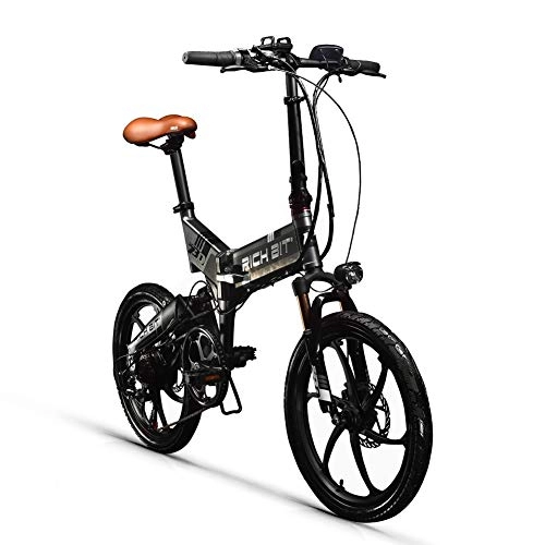 Electric Bike : XJC Men / Women New Folding Electric Bicycle 250W 48V 8Ah With Smart LCD Screen (Black-Gray)