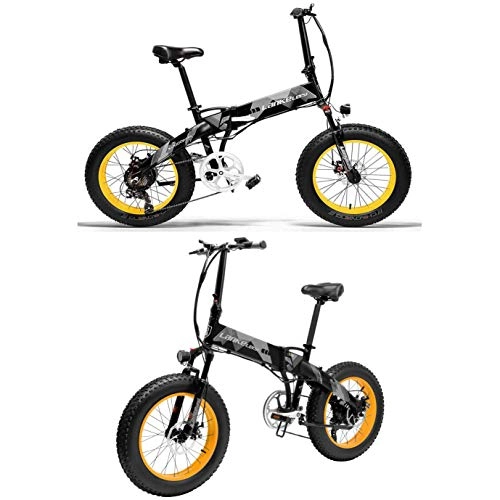 Electric Bike : XTD 20in Electric Moped Bikes Bicycle- 48V 1000W High-Power Electric Foldable Aluminum Mountain / City / Road Bike- 35km / h with 20 x 4 Inch Fat Tires, 7 Speed- for Mens Women A