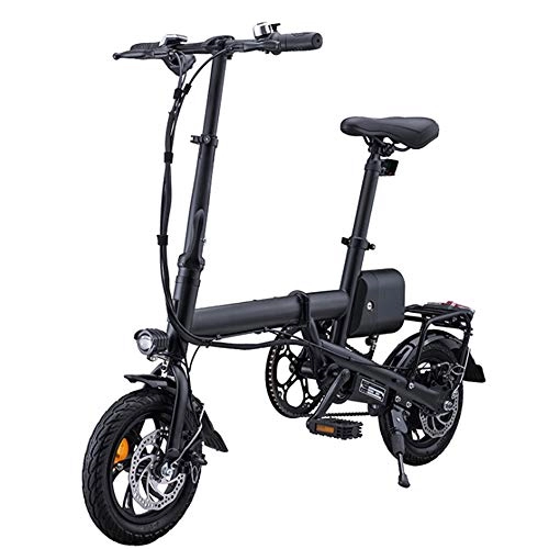 Electric Bike : XUYIN Folding Electric Bicycle, 12 Inch Portable Mini Lithium Battery Bicycle 240W Brushless Motor with Front LED Light 3 Riding Modes