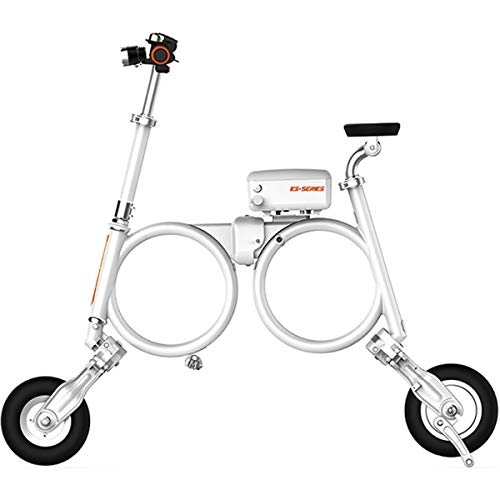 Electric Bike : XWQXX Folding Electric Bike - Portable and Easy to Store in Caravan, Motor Home, Boat. Short Charge Lithium-Ion Battery, White-OneSize