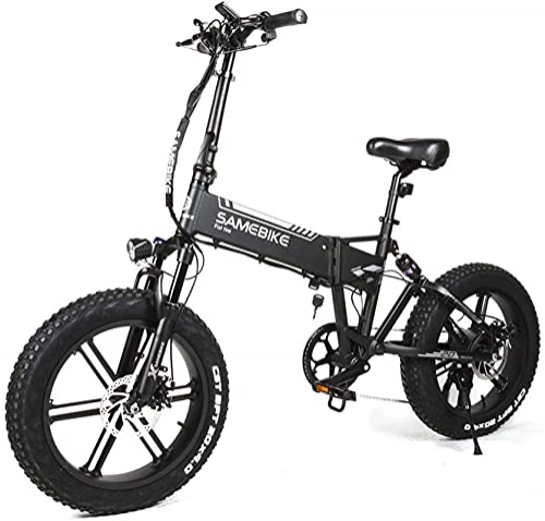 Electric Bike : XWXL09 Electric Bike for Men And Women, 500W Aluminum Alloy Ebike with 48V 10.4AH Lithium Battery USB Interface, Full Suspension Folding Bike for Adults (Color : Black) (Color : Black)