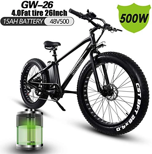 Electric Bike : XXCY 26 Inch Electric Bicycle 500w Mountain Bike 48v 15ah / 20ah Removable Lithium Battery 5 Pas Front & Rear Disc Brake (15AH)