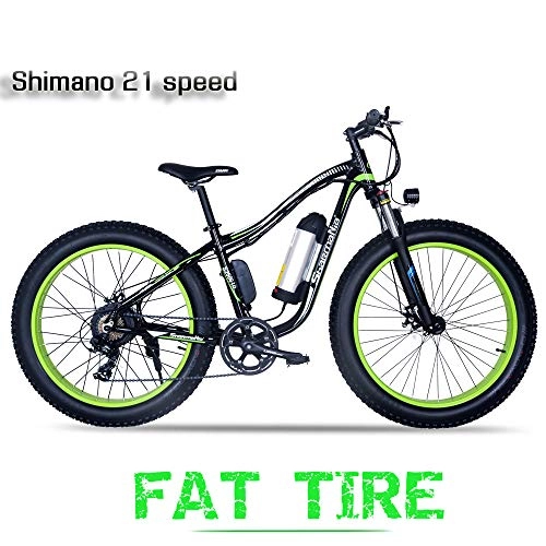 Electric Bike : XXCY Electric Bicycle 250w Electric Mountain Snow Bicycle Road Bike, 36v10.4ah Battery, 26 Inch Fat Tire, Shimano 21 Speed Ebike