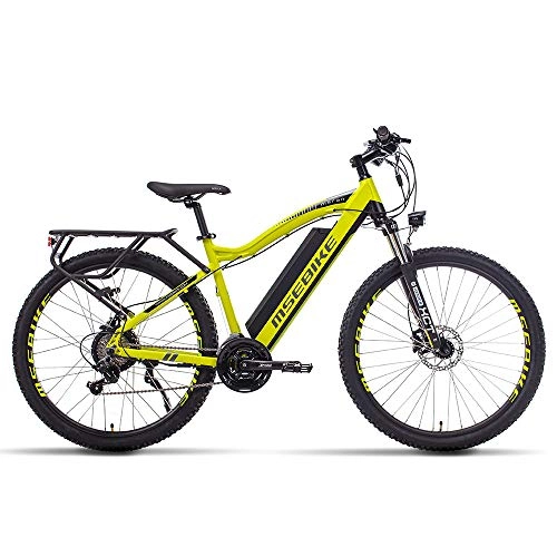 Electric Bike : XXCY Electric City Bike, 27.5" 48V 13ah Removable Lithium Battery Travel Mountain E-bike SHIMANO 21 Speed (Yellow)