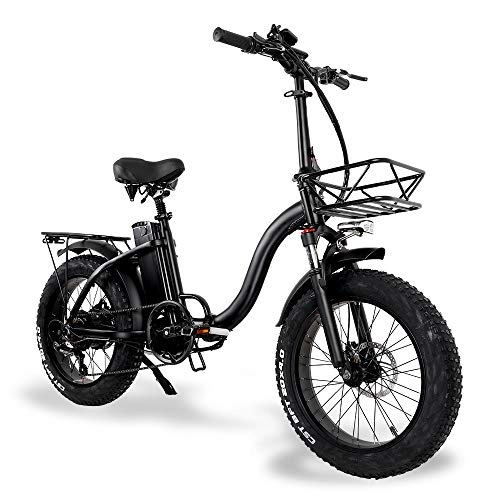 Electric Bike : XXCY Folding Electric Bike 500w e-bike 20" * 4.0 fat tyre 48v 15ah battery LCD Display with 5 Levels pas speed (white)