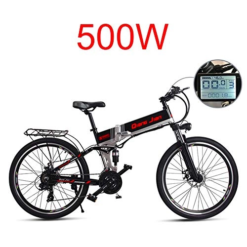 Electric Bike : XXCY m80+ 500W 48V10.4AH Electric Mountain Bike Full Suspension 21Speeds (black)