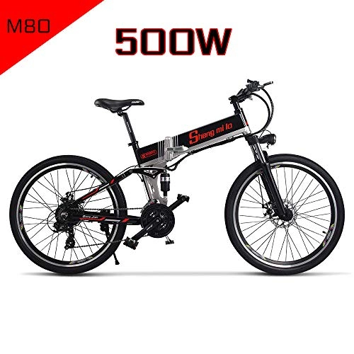 Electric Bike : XXCY m80+ 500W 48V12.8AH Electric Mountain Bike Full Suspension 21Speeds (black)