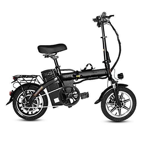 Electric Bike : XXZ Electric Bikes for Adults, 14" Lightweight Folding E Bike, 350W 48V Removable Lithium Battery, City Bicycle with 3 Riding Modes, 48V8AH