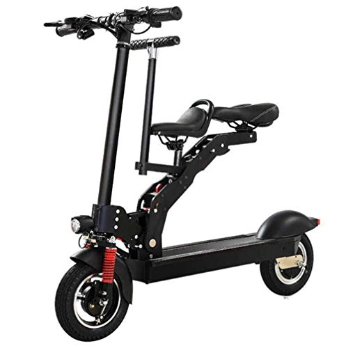 Electric Bike : XXZQQ Foldable Lightweight 350W Electric Scooter, Portable Travel Scooter, Up To 49 Miles, with 36V 17.5Ah Lithium Battery - Black