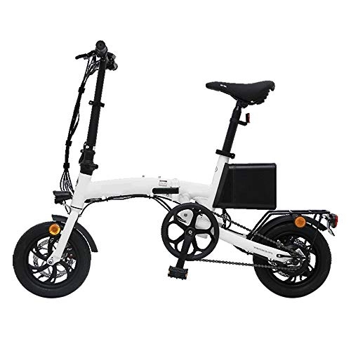 Electric Bike : Y.A Electric Car Small Mini Lithium Battery Folding Electric Car White 15.6A Battery Life 60KM