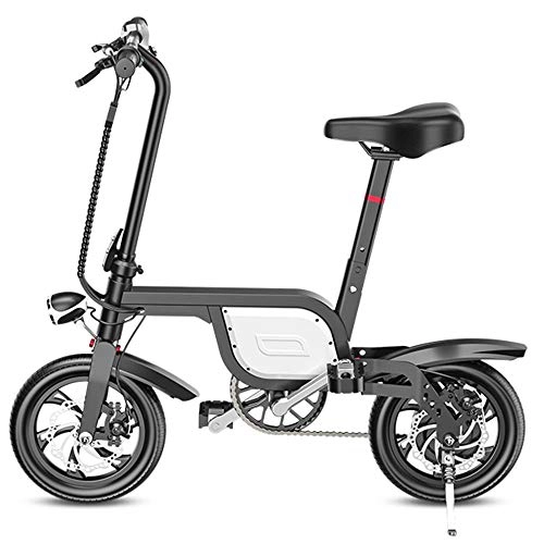 Electric Bike : Y.A Folding Electric Bicycle Small Battery Car Driving King Lithium Battery Ladies Ultra Light Mini Power Booster