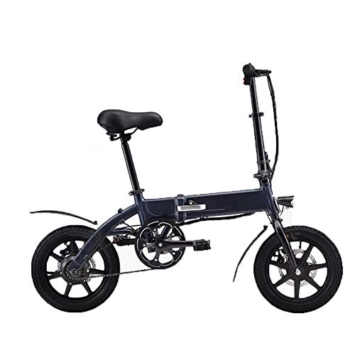 Electric Bike : Y&WY Electric Bike, Adult Bicycle Folding Body With LED Speed Display And Disc Brakes Travel Pedal Small Battery Car, Deeppurple~4.8Ah