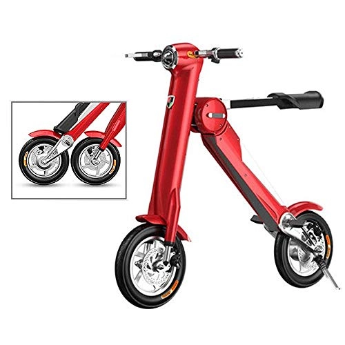 Electric Bike : Y&XF Portable Folding Electric Bike, Top Speed of 25 MPH andTraveling up to 40-60 Miles Range LED Lights, 36V 250W Silent Motor, Short Charge Lithium Lon Battery - Black, Red, 40km