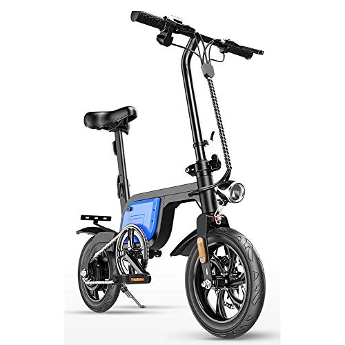Electric Bike : YANGMAN-L Electric Folding Bike, 36V 250W Motor 10.4Ah Battery Electric Commuter Bicycle Ebike with 12 inch Tire, Blue