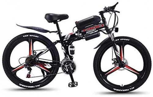 Electric Bike : YAOJIA Folding bycicles adult bike Electric Mountain Bike 26in With Removable 36V 10.4AH Lithium-Ion Battery | 21 Speed Hybrid Road Bicycle Used For Adults trek road bike