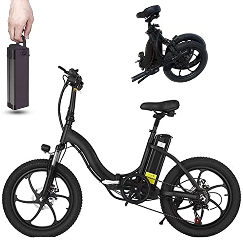 Electric Bike : YAOLAN 20’’ Electric Bike Foldable 350W Pedal Assist E-Bike with 48V 10Ah Removable Lithium Battery, Professional 7 Speed Gears Electric Bicycle for Teenager and Adults