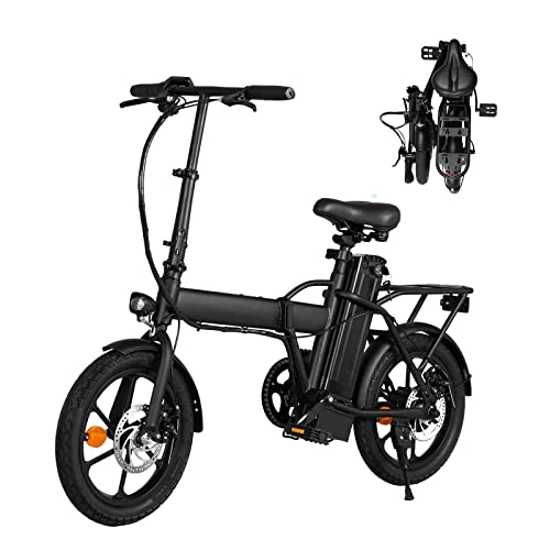 Electric Bike : YAOLAN Electric Bike, 16 inch Adult Electric Bicycle, Urban Commuter Folding E-bike, Pedal Assist Mountain Bicycle, 36V 7.5Ah Rechargeable Removable Li-ion Battery