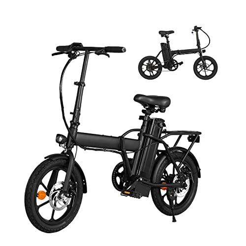 Electric Bike : YAOLAN Folding Electric Bike 16" Electric Bicycle Commute Ebike with 250W Motor, 36V 7.5Ah Removable Battery, Pedal Assist E-Bike for Teenager and Adults