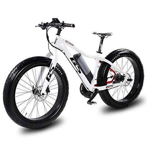 Electric Bike : YAUUYA 26-inch Carbon Fiber Electric Mountain Bike, Fat Tire Off-road Power-assisted Electric Bike, 9-speed Transmission, 8.7A Lithium Battery 40km / H, 240W Motor, For Cycling Enthusiasts