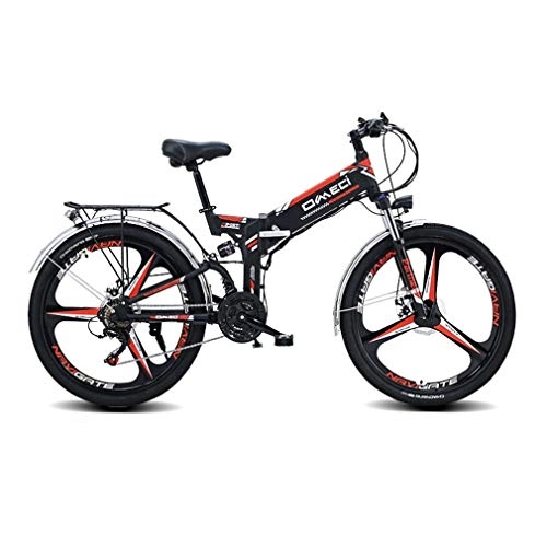 Electric Bike : Yd&h 26" Electric Mountain Bike, Adult Electric Bicycle / Commute Ebike with 300W Motor, 48V 10Ah Battery, Professional 21 Speed Transmission Gears, Black, A