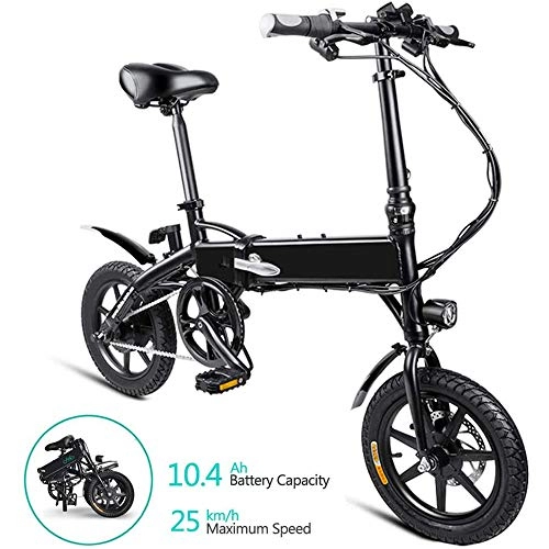 Electric Bike : YDBET Electric Bikes for Adults, 14 Inch Foldable E-Bike with 10.4AH Up To 15.6 MPH Folding Bike for Sports Outdoor Cycling Travel