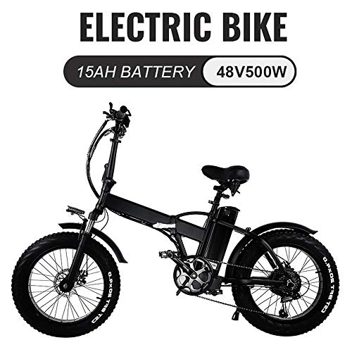 Electric Bike : YDBET Electric Folding Bike Fat Tire 20 4" with 48V 500W 15Ah Lithium-Ion Battery, City Mountain Bicycle Booster 100-120KM for Outdoor Cycling Travel Work Out