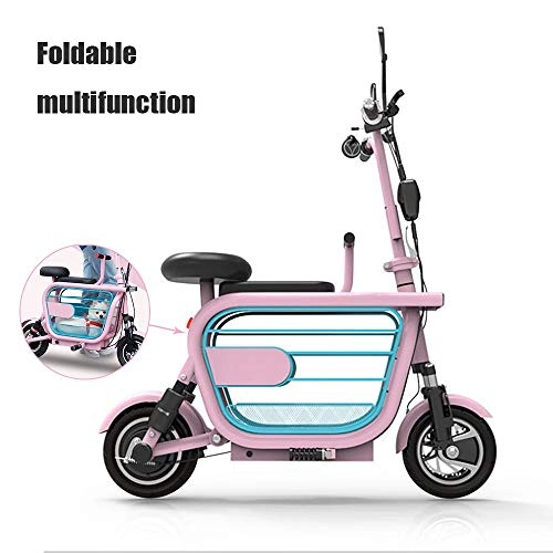 Electric Bike : YDD Folding Electric Bicycle Lightweight and Aluminum E-Bike Multifunction Electric Bike with 580W Powerful Motor and 48V Lithium Battery Pet car, pink~15AH