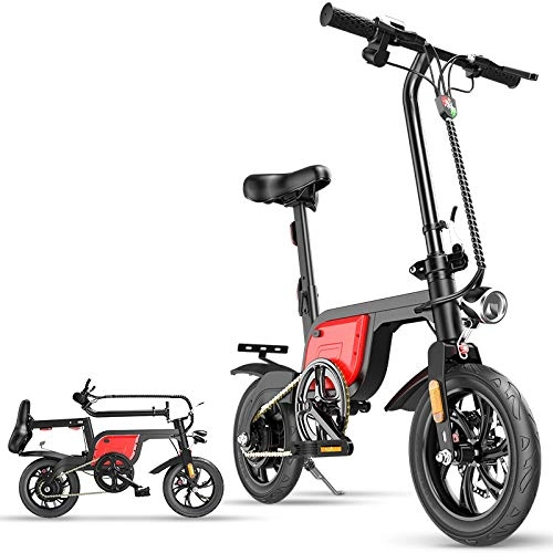 Electric Bike : Ydshyth 36V 10AH 250W Electric Bike Folding Electric Bike with Detachable Lithiumion Battery, Continuo 30 Km Capacit Di Carico 120 Kg for Adult Female / Male, Red, 8AH