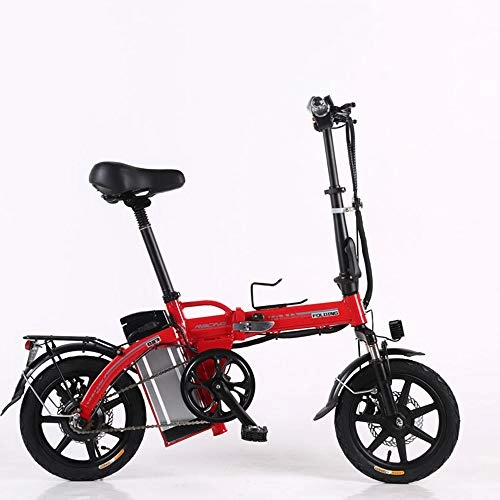 Electric Bike : YGWE Mini Folding Electric Car, Adult Two-wheel Mini Pedal Electric Car, Portable Folding Lithium Battery Travel Battery Car, Outdoor Motorcycle Travel Bicycle