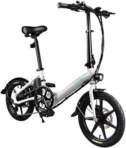 Electric Bike : YHBX FIIDO D3 Folding Electric Bike Three Riding Modes Ebike 250W Aluminum Electric Bicycle Motor 36V 3 Speed 14 Inches Tire Electric Bicycle For Adults (White)