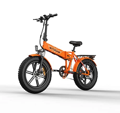 Electric Bike : YIN QM Electric Bike 20 * 4.0inch 48V12.8A electricBicycle 750W 45KM / H Powerful Motor Fat Tire bike Mountain Snow Bike, Orange