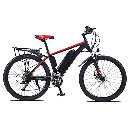 Electric Bike : YIZHIYA Electric Bike, 26" All Terrain Electric Mountain Bicycle for Adults, Three Working Modes, Removable Lithium Battery, Professional 27 Speed Spoke wheel E-bike, Black red, 36V 10AH
