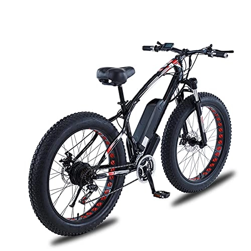 Electric Bike : YIZHIYA Electric Bike, 26" Electric Mountain Bicycle, Hidden Removable Lithium Battery, 21 Speed Snowmobile Adults E-bike, for Outdoor Cycling Travel Work Out City Commute Ebike, Black, 48V 13AH 750W