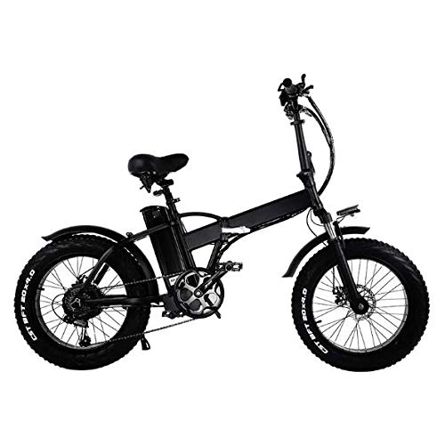 Electric Bike : Ylight 20" Folding Bike, Pedals&Power Assist Electric Bike, 48V Removable Lithium Battery And 500W Motor Electric Bicycle-Black