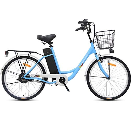 Electric Bike : YOVYO Electric Bikes For Women 3 Modes Switch Electric Bicycle 36V 250W Men's City Electric Moped, Removable Battery, LED Display, With Flame Retardant Material