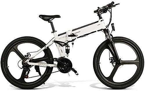Electric Bike : YPLDM Adult Folding Electric Bikes Comfort Bicycles Hybrid Recumbent / Road Bikes20 inch, 11.6Ah Lithium Battery, Aluminium Alloy, White